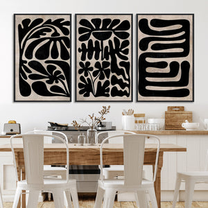 Canvas Print Wall Art Abstract Art Boho, Framed Boho Art