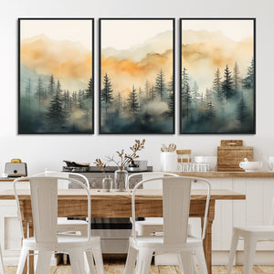 Abstract Forest Print - Mountain Wall Art | Autumn Landscape