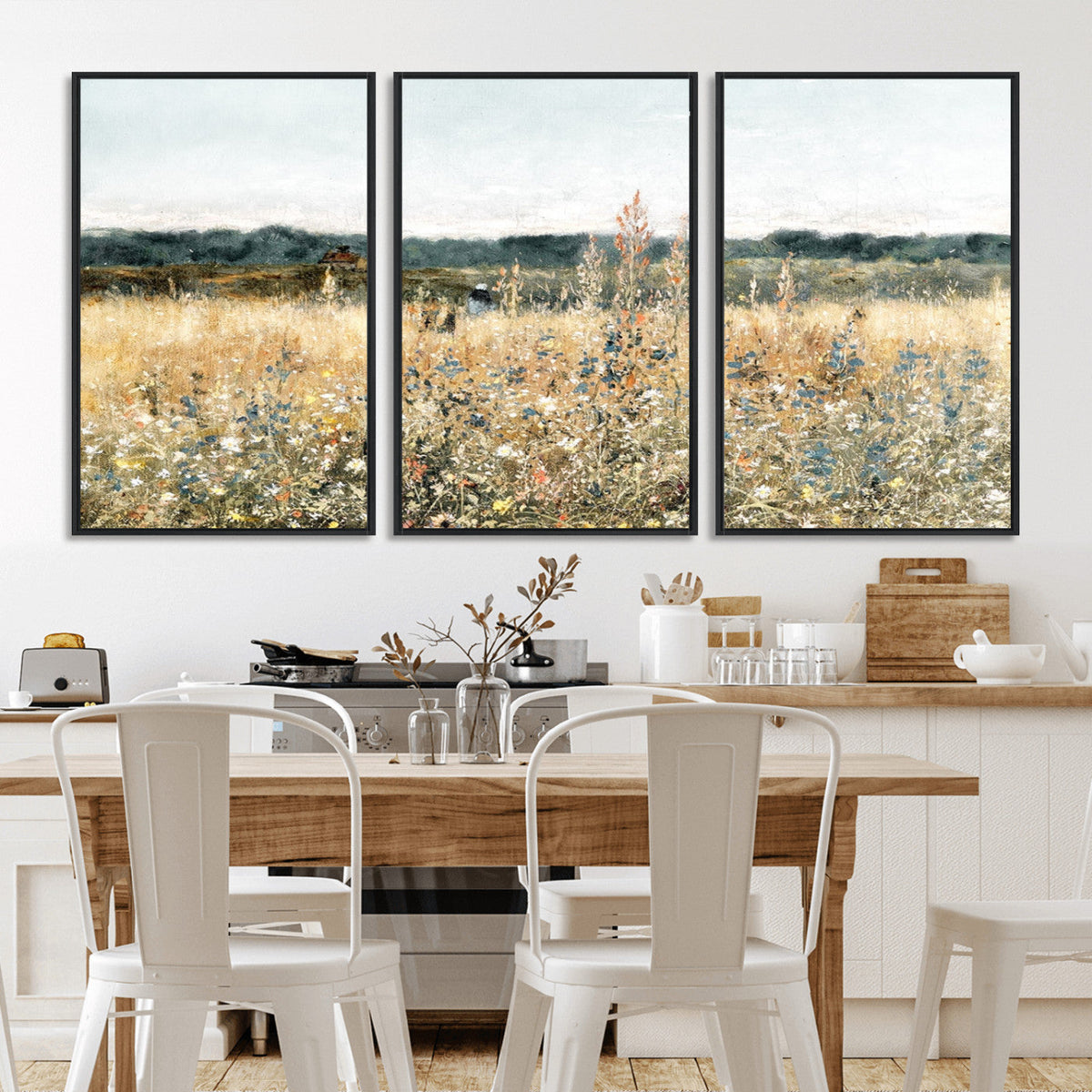 Wildflower Field Wall Art Canvas | Nature-Inspired Landscape