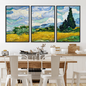 Wheatfield With Cypresses By Van Gogh Painting Wall Art