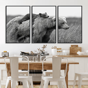 Bear and Cub Wall Art Canvas | 399 Bear Cub