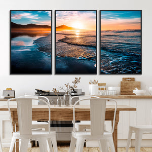 Sunset Beach Ocean Canvas Wall Art – Tranquil Ocean