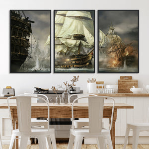 Pirate Ship War Wall Art Canvas Print