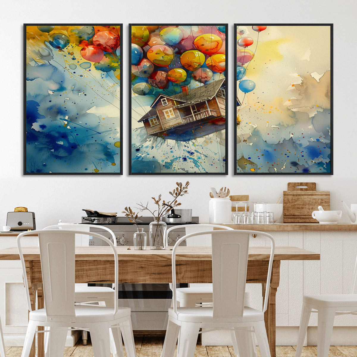UP-Inspired Floating House with Balloons Canvas Art –