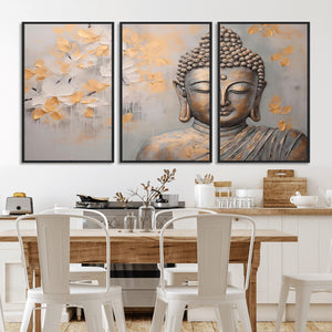 Abstract Buddha Statue Wall Art Canvas Print - Modern