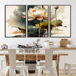 Lotus Flower Watercolor Canvas Print – A Symbol of Serenity
