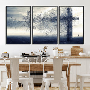 Jesus and the Fading Cross Wall Art Print – Symbol of Faith,