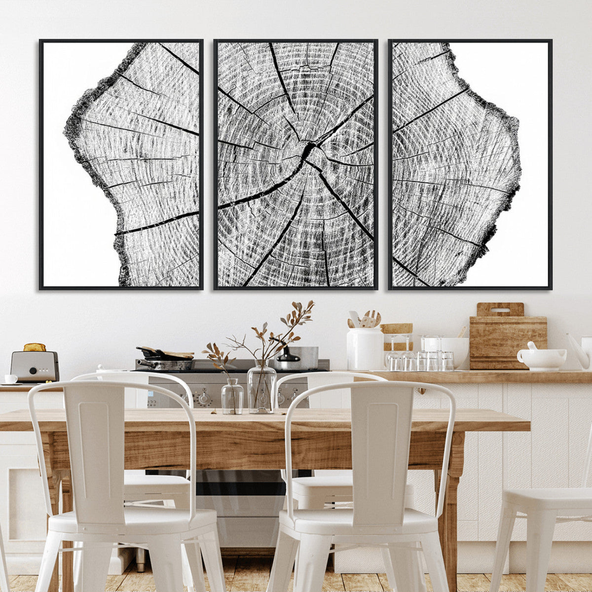 Rustic Tree Ring Wall Art Canvas Print – Framed and Ready to