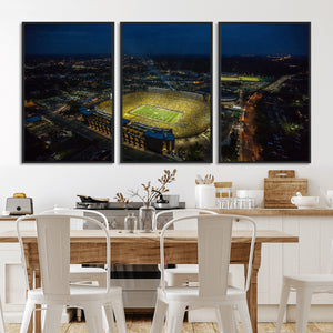 Michigan Stadium Night Game Wall Art – Sports Arena Aerial