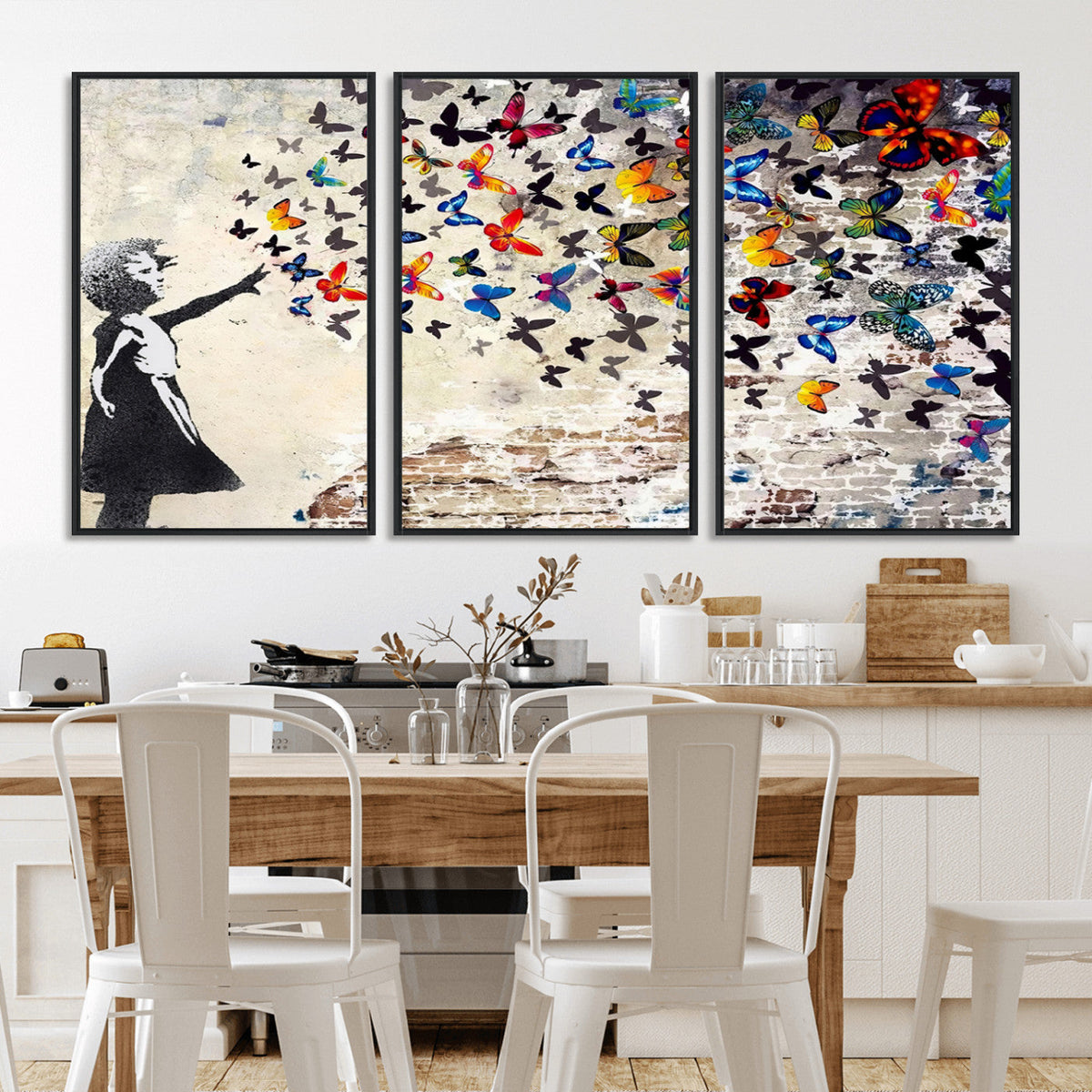 Banksy Graffiti Wall Art Canvas Print: Girl Releasing