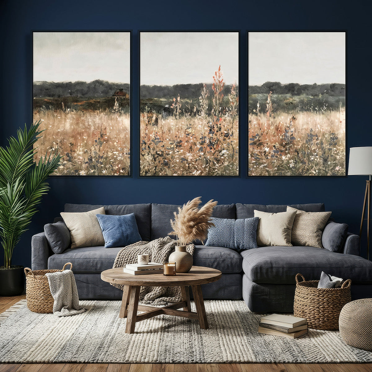 Rustic Field Landscape Wall Art Print, Giclee Canvas Wall