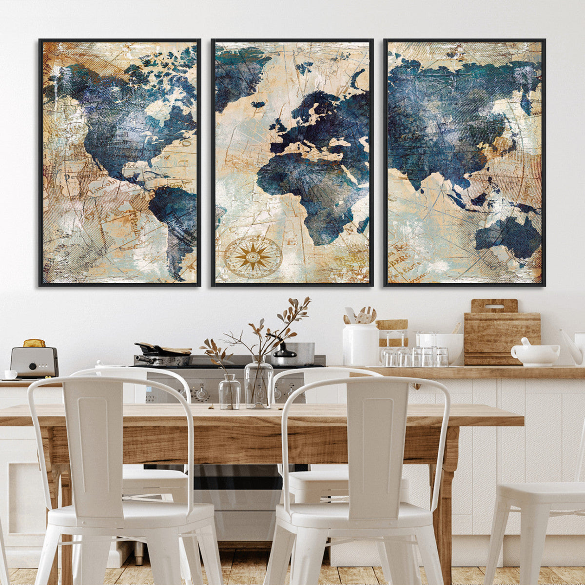 World Map Canvas Print – Framed Wall Art for Couples,