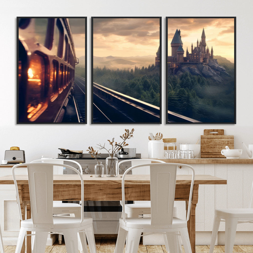 Harry Castle Wall Art Canvas Print, Wizard School Wall Art
