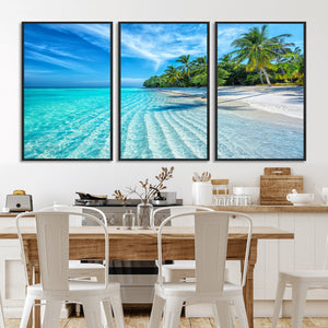 Tropical Beach Wall Art Canvas Print - Serene Ocean
