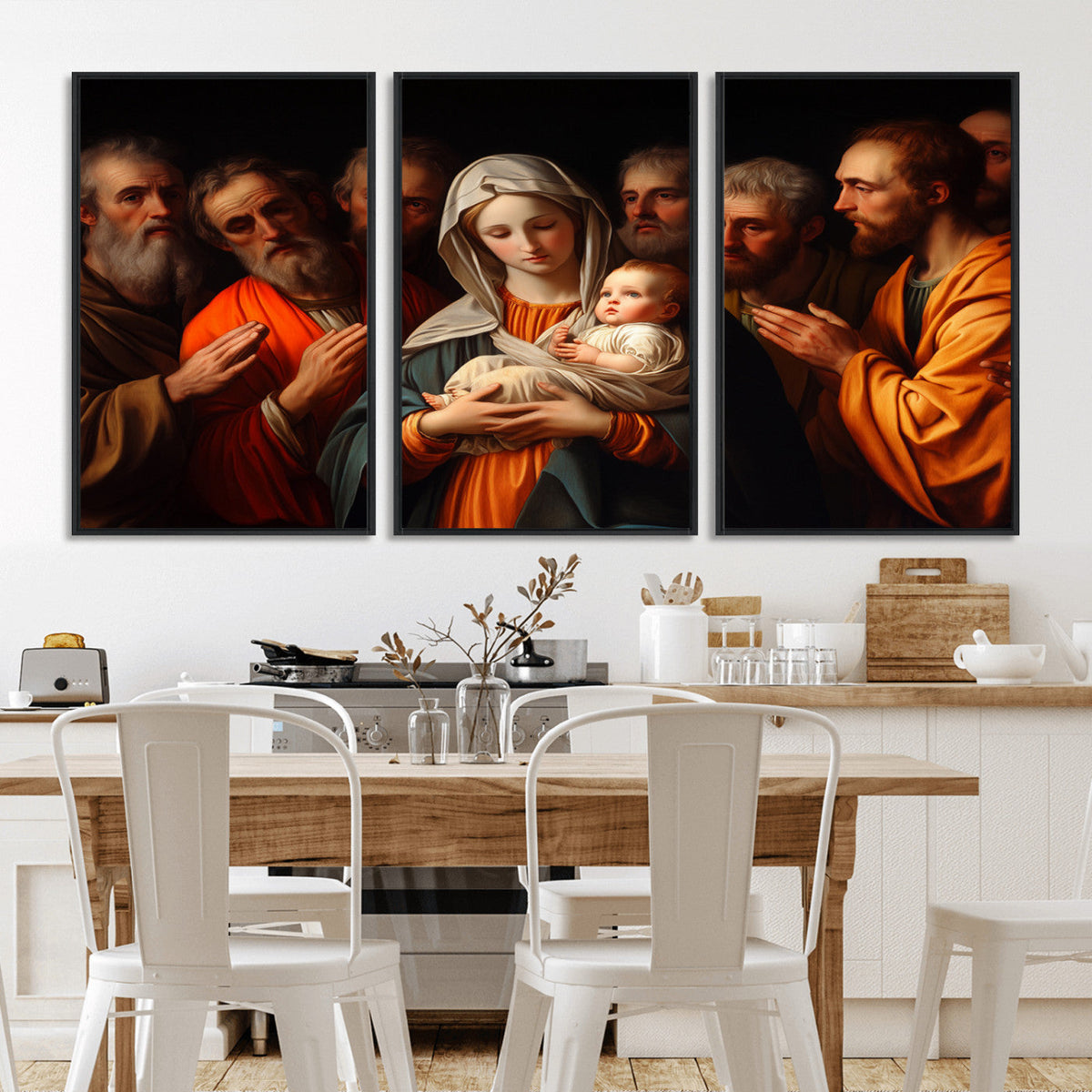 Religious Canvas Wall Art Print - Madonna and Child with