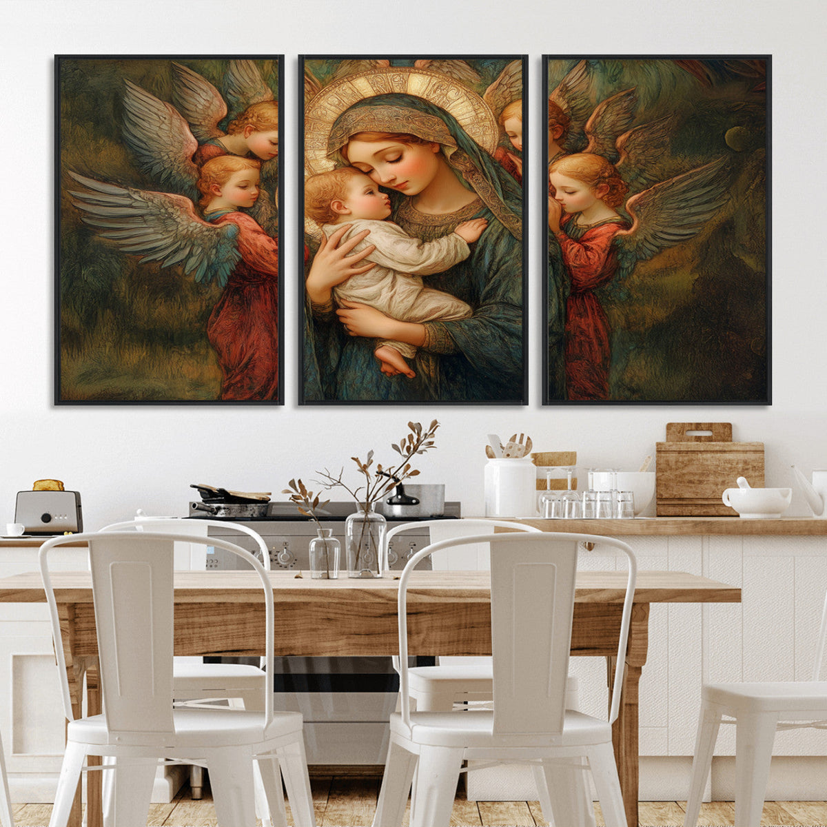 Mary Jesus Canvas Wall Art Print - Madonna and Child with