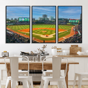 Wrigley Field Chicago Cubs Panoramic Canvas Print –