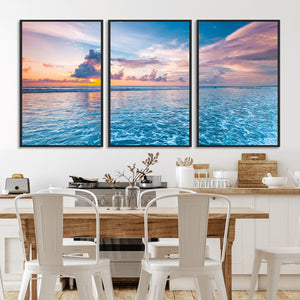 Ocean Sunset Canvas Wall Art Print – Tranquil Seascape
