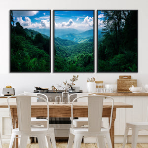 Tropical Jungle Wall Art Canvas Print – Framed Lush Valley