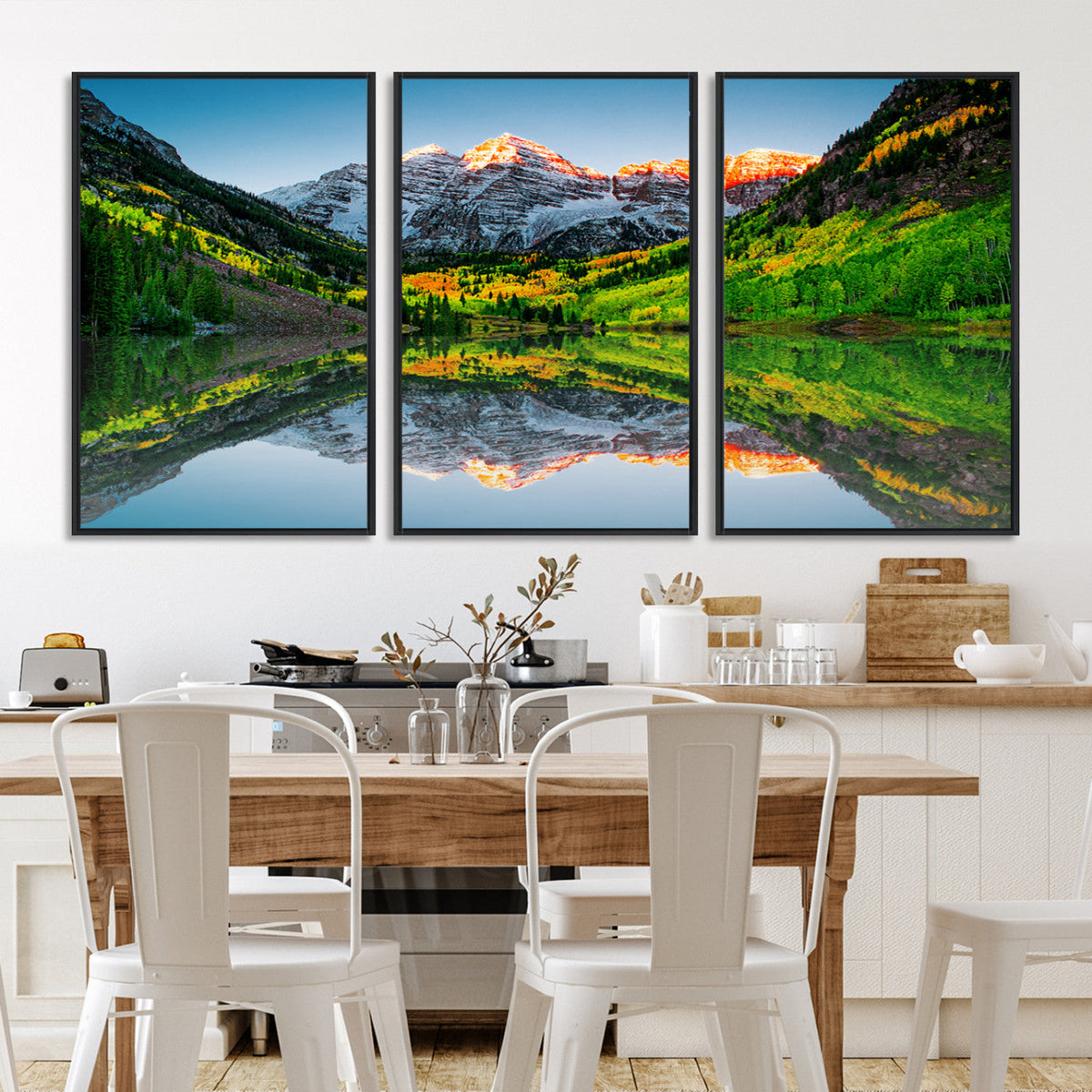 Majestic Snow-Capped Peaks Wall Art Canvas Print, Vibrant