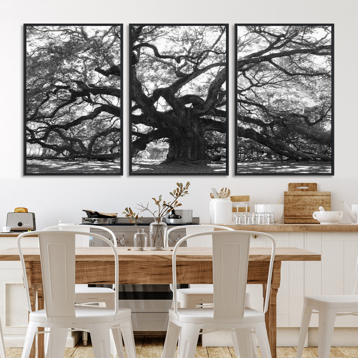 Ancient Oak Wall Art Canvas Print, Majestic Twisted Branches