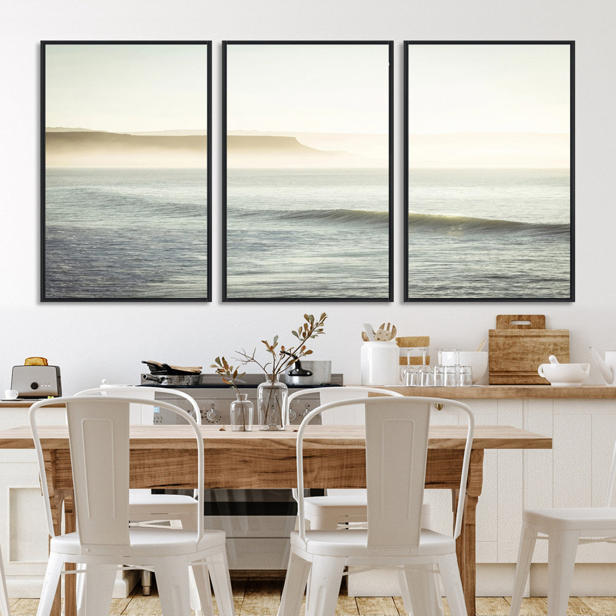 Coastal Cliffs Wall Art Canvas Print – Misty Ocean Seascape