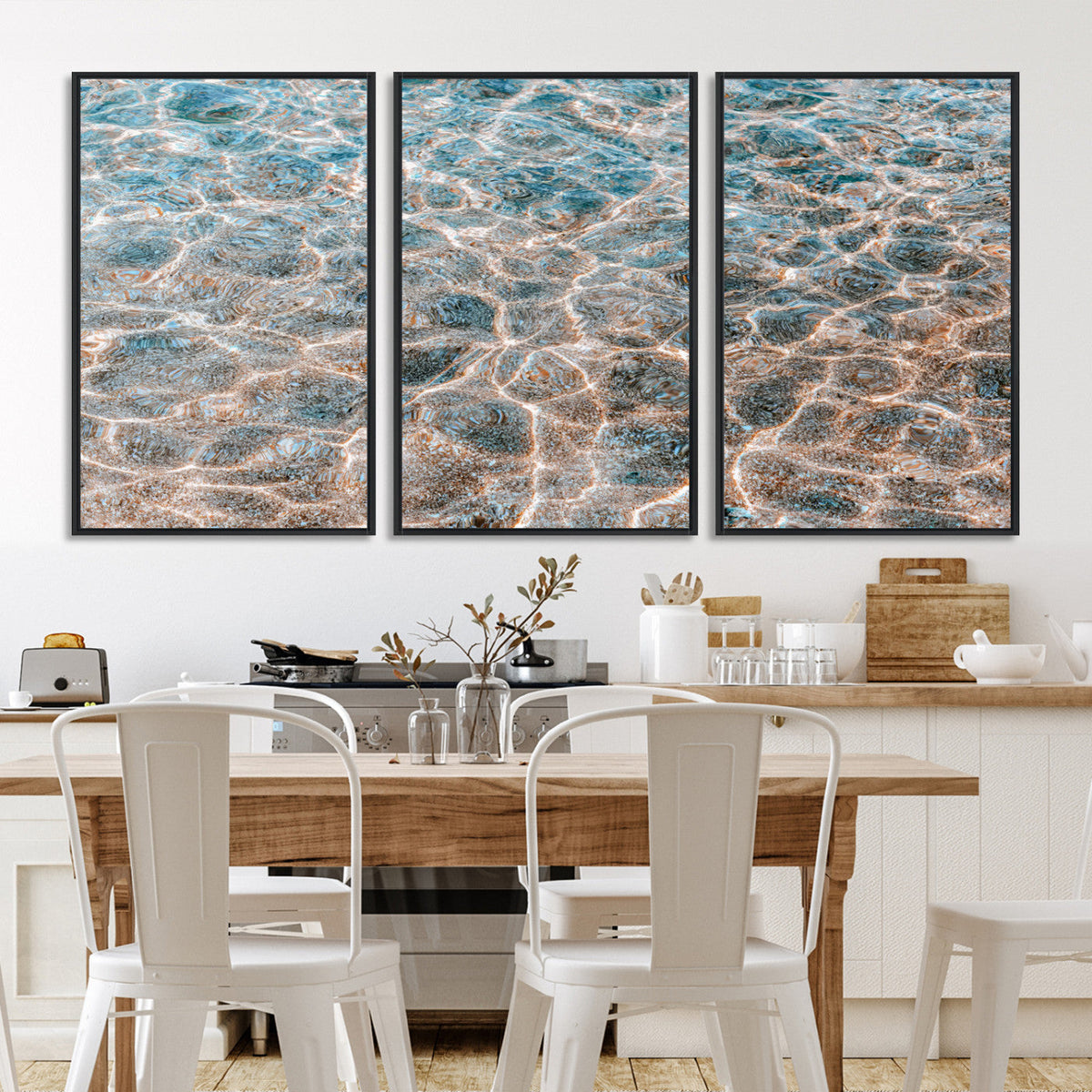 Clear Water Wall Art Canvas Print – Framed Sunlit Ocean