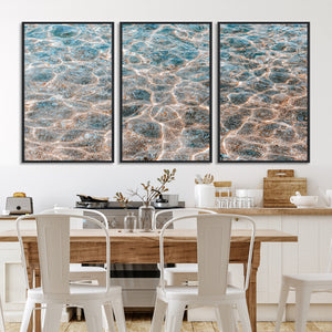 Clear Water Wall Art Canvas Print – Framed Sunlit Ocean
