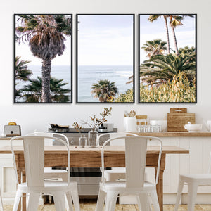 Coastal Palm Trees Wall Art Canvas Print – Framed Ocean