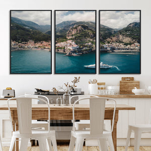 Amalfi Coast Wall Art – Framed Italian Seaside Canvas