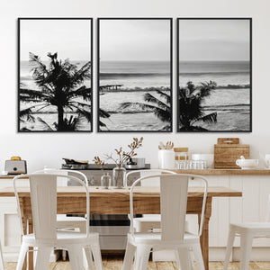 Tropical Coastline Wall Art Canvas Print – Framed Palm Trees