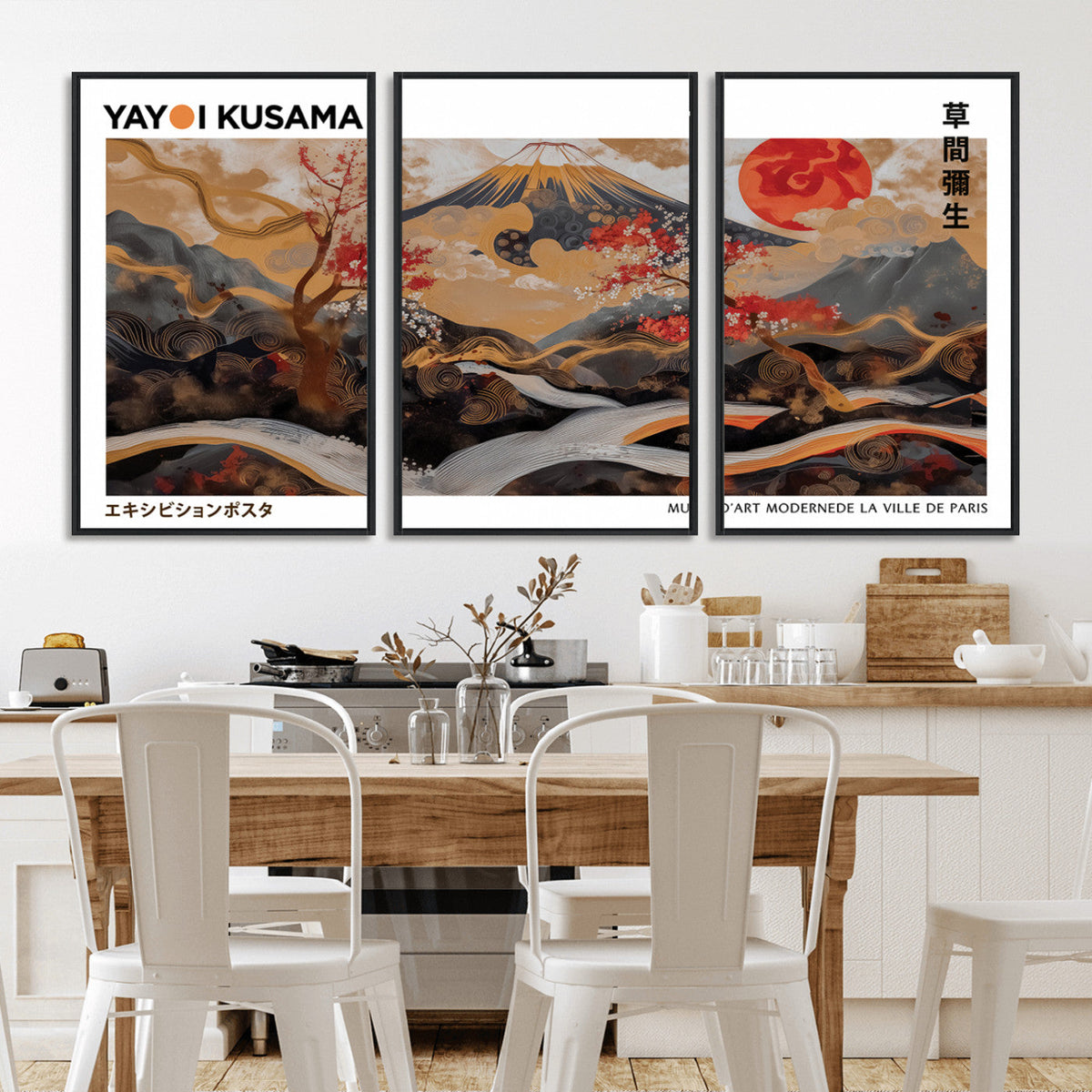 Modern Japanese Wall Art Canvas Print – Framed Abstract