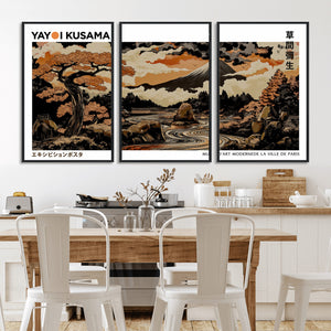 Modern Japanese Wall Art Canvas Print – Framed Abstract