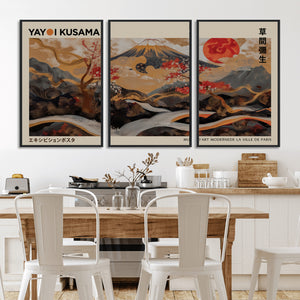 Modern Japanese Wall Art Canvas Print – Framed Abstract