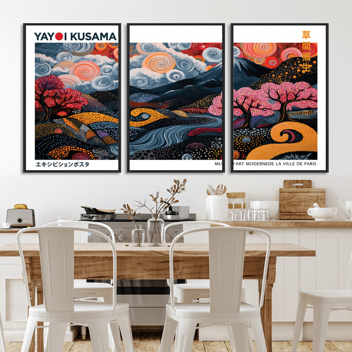 Modern Japanese Wall Art Canvas Print – Framed Abstract