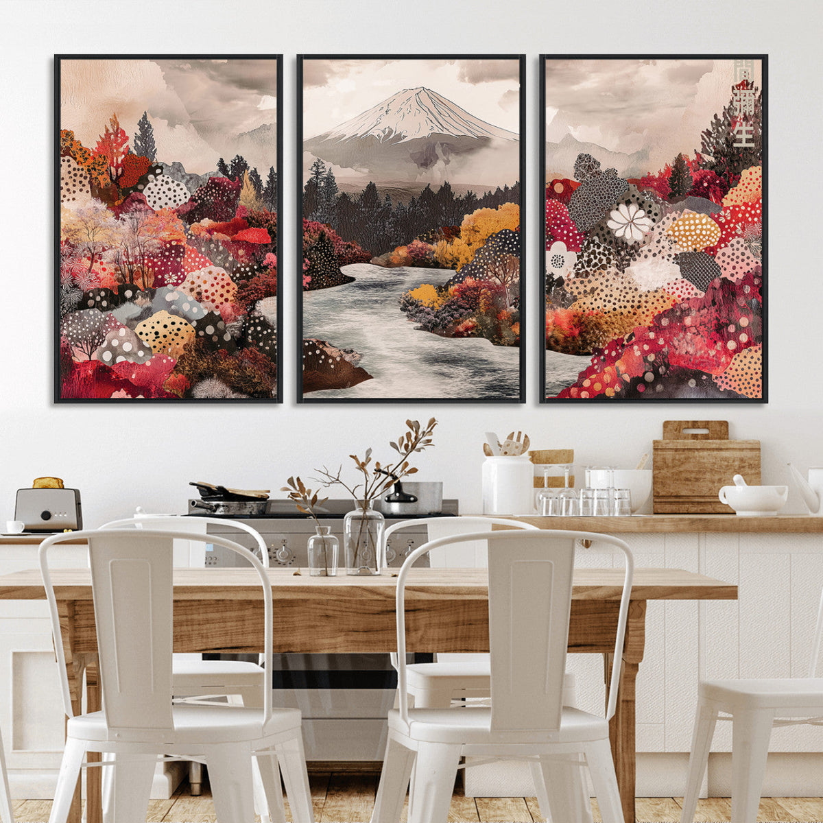 Mountain Wall Art Canvas Print – Framed Autumn Forest