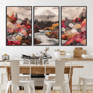 Mountain Wall Art Canvas Print – Framed Autumn Forest
