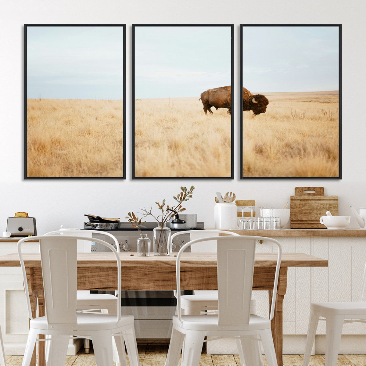 Buffalo Wall Art Canvas Print – Framed Western Wildlife