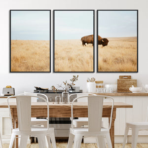 Buffalo Wall Art Canvas Print – Framed Western Wildlife