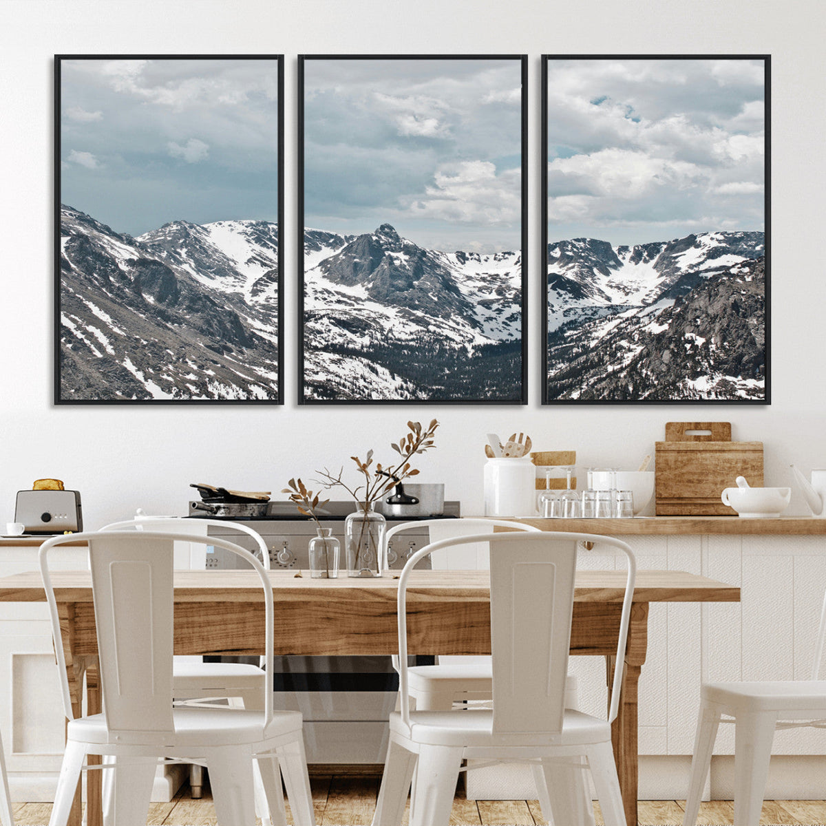 Snowy Peaks Wall Art Canvas Print – Alpine Wilderness