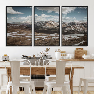 Mountain Landscape Wall Art Canvas Print – Framed Snowy