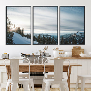 Snowy Mountain Wall Art Canvas Print – Frosty Peaks Alpine