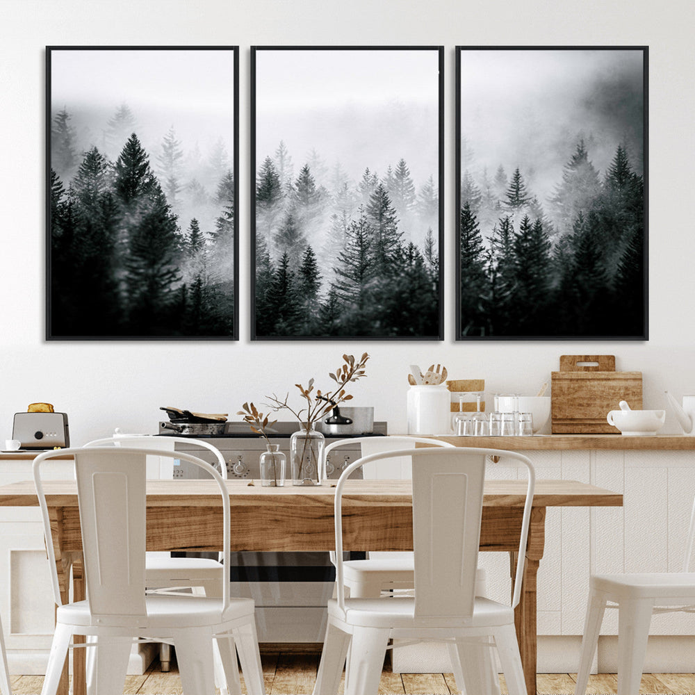 Elk Wall Art Canvas Print – Framed Snowy Forest Scene Art