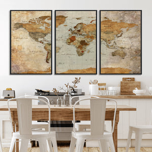 World Map Canvas Print – Detailed Map of the World Wall Art