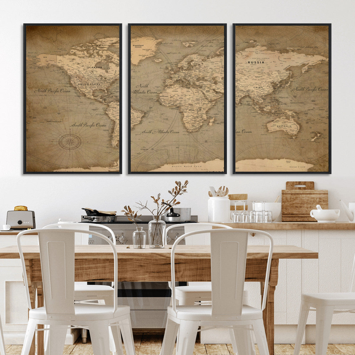 World Map Canvas Print – Framed Travel Map Wall Art for