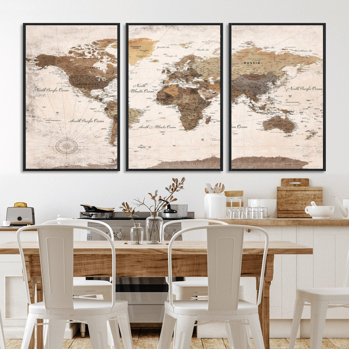 World Map Canvas Print – Framed Travel Map Wall Art for