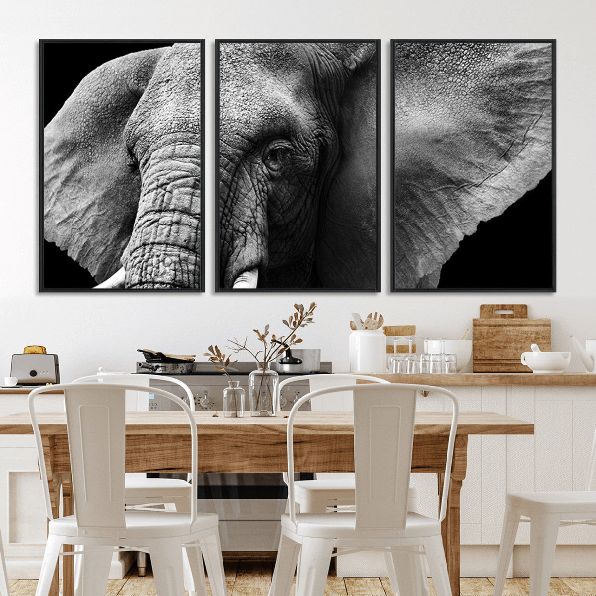 Big Elephant Close Up Wall Art Canvas Print