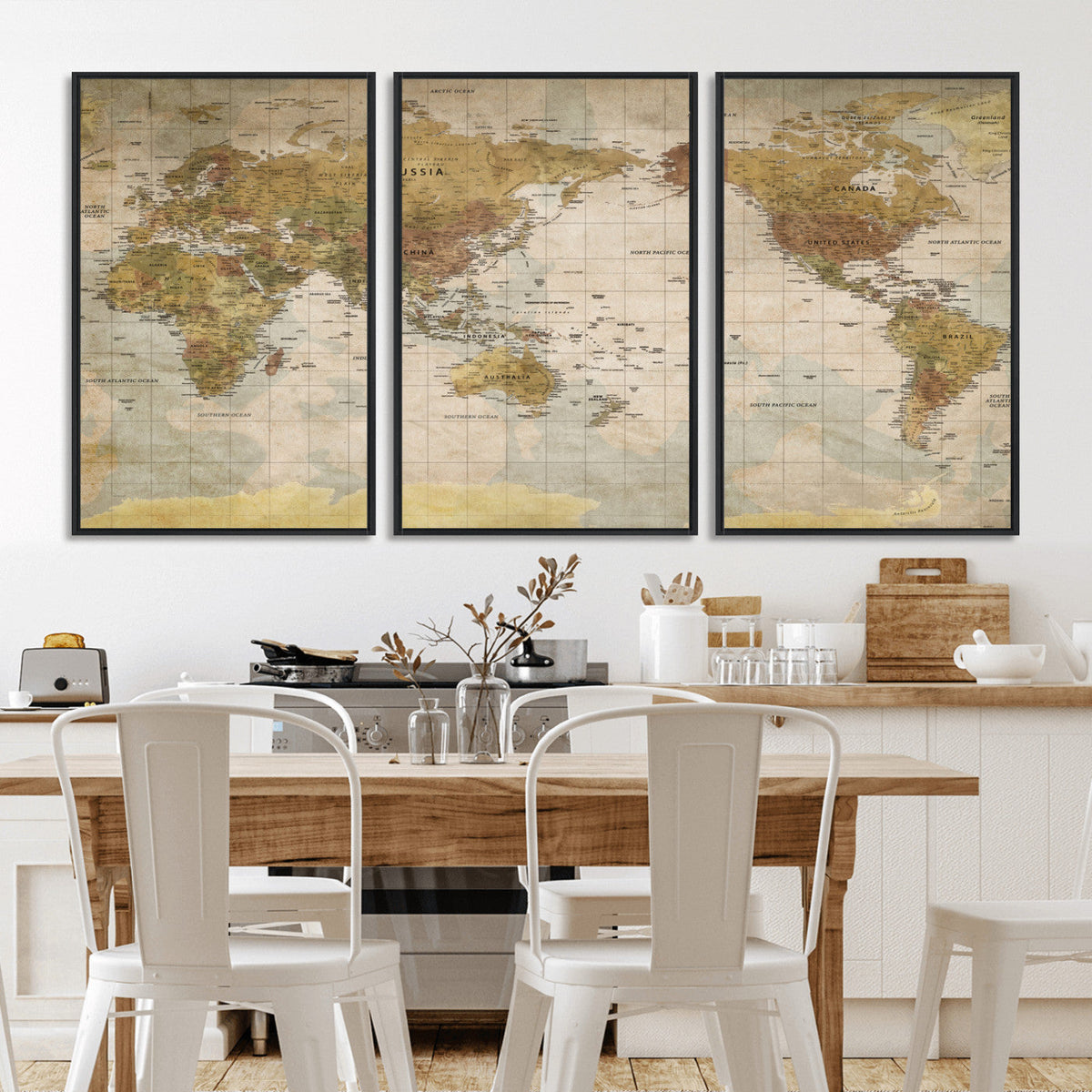 World Map Canvas Print – Detailed Map of the World Wall Art