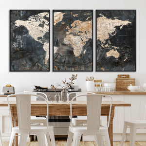 World Map Canvas Print – Detailed Map of the World Wall Art
