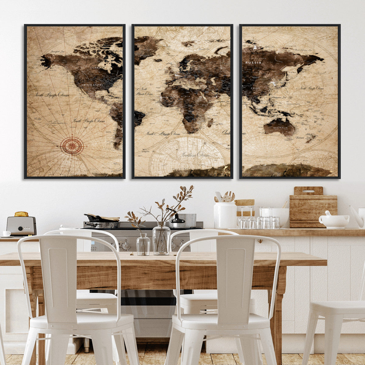 World Map Wall Art Canvas Print